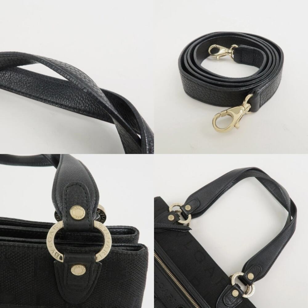 💎✨Beautiful✨💎Authentic BVLGARI Logo Mania Canvas Leather 2Way Bag Shoulder Bag - Picture 6 of 15